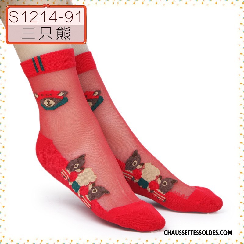 Bas Bas De Soie Femme Hiver Chaussette Nouveau Sexy Gros Chaussette De Noël Rouge