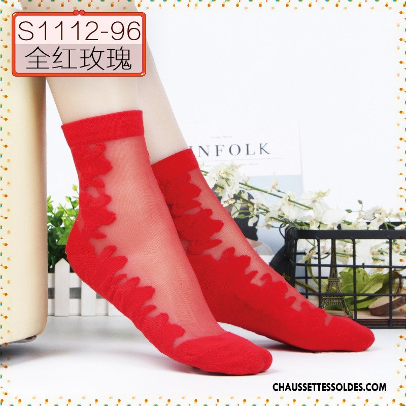 Bas Bas De Soie Femme Hiver Dessin Animé L'automne Chaussette Cristal Chaussette De Noël Noir Rouge Argent
