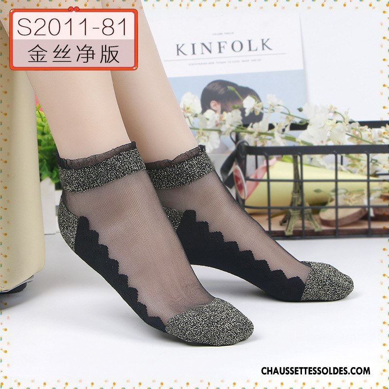 Bas Bas De Soie Femme Hiver Dessin Animé L'automne Chaussette Cristal Chaussette De Noël Noir Rouge Argent