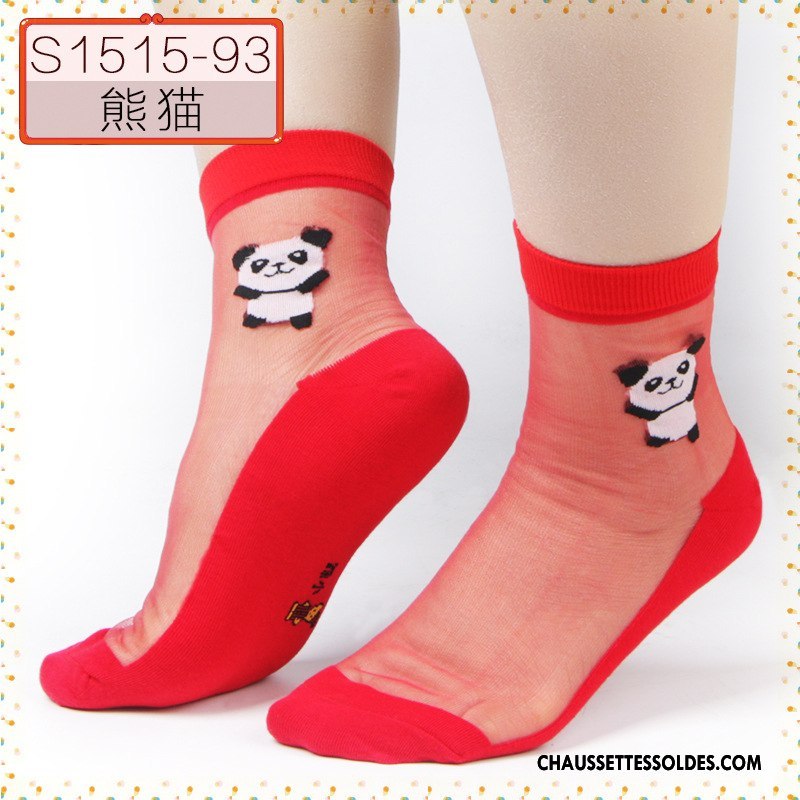 Bas Bas De Soie Femme Hiver Dessin Animé L'automne Chaussette Cristal Chaussette De Noël Noir Rouge Argent