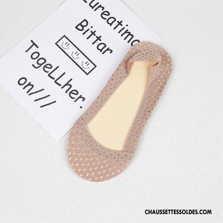 Bas Bas De Soie Femme Invisible Chaussette Dame Nouvelles Arrivées Silicone 100% Coton Rose