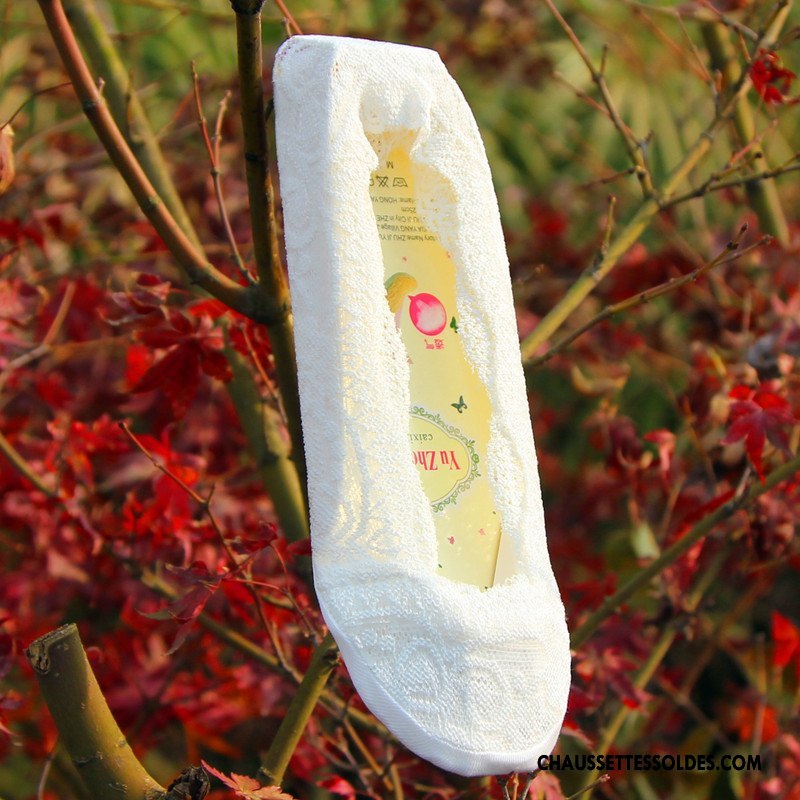 Bas Bas De Soie Femme Invisible Dentelle Chaussette Basse Coupée Été Antidérapant Printemps Multicolore Clair