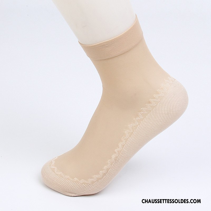 Bas Bas De Soie Femme Le Nouveau Antidérapant Chaussette De Noël Courte Ultra Matelassé Gris