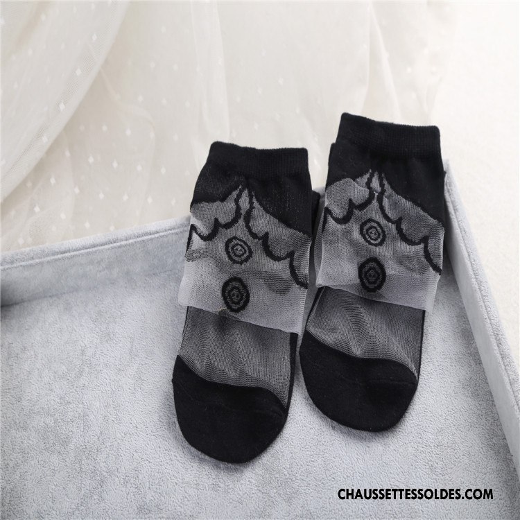 Bas Bas De Soie Femme Le Nouveau Modèle Été Chaussette De Noël Personnalité Printemps Blanc