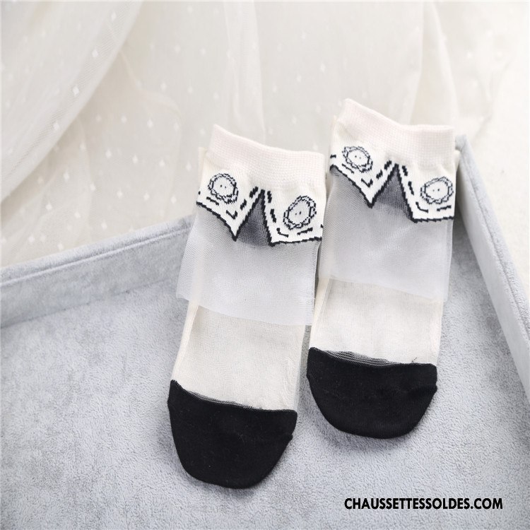 Bas Bas De Soie Femme Le Nouveau Modèle Été Chaussette De Noël Personnalité Printemps Blanc