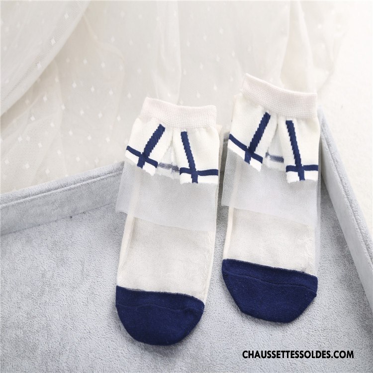 Bas Bas De Soie Femme Le Nouveau Modèle Été Chaussette De Noël Personnalité Printemps Blanc