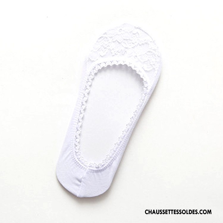 Bas Bas De Soie Femme Légère Chaussette Dentelle Été Chaussettes En Coton Dame Blanc