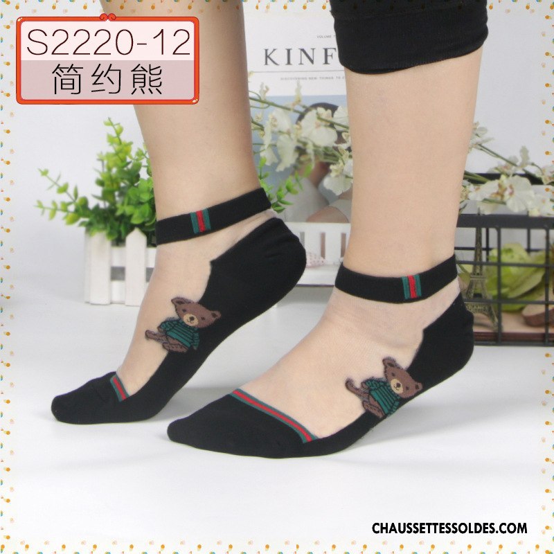Bas Bas De Soie Femme Matelassé Respirant Basse Papillon Chaussette De Noël Chaussette Courte Noir Clair
