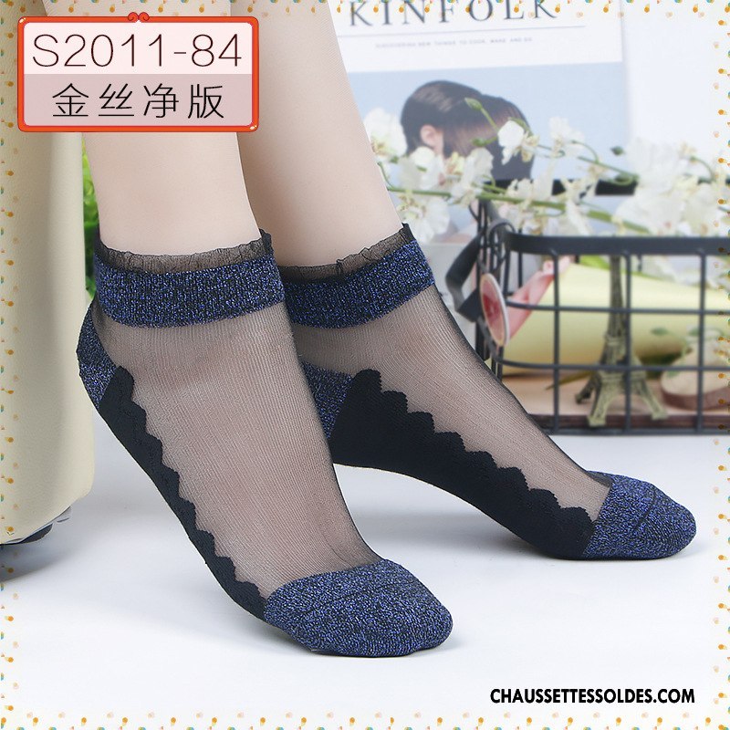 Bas Bas De Soie Femme Matelassé Respirant Chaussette Le Nouveau Chaussette De Noël Dame Noir Argent