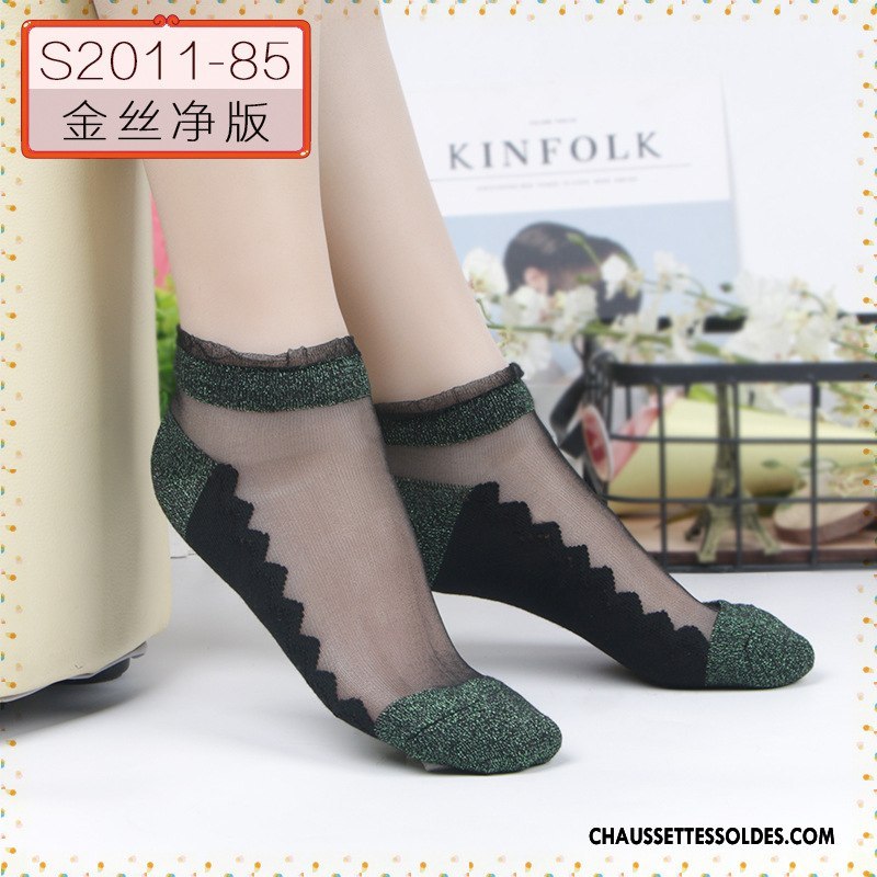 Bas Bas De Soie Femme Matelassé Respirant Chaussette Le Nouveau Chaussette De Noël Dame Noir Argent