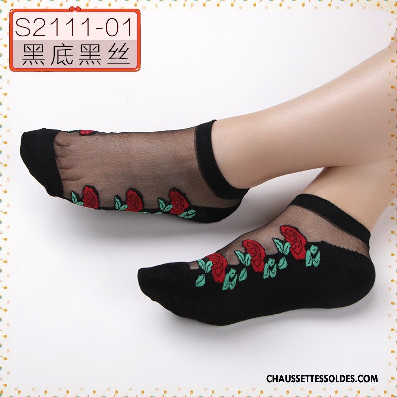 Bas Bas De Soie Femme Matelassé Respirant Chaussette Le Nouveau Chaussette De Noël Dame Noir Argent