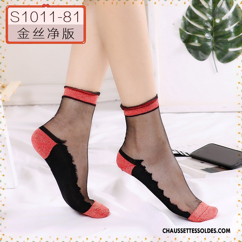 Bas Bas De Soie Femme Milieu Chaussette De Noël Simple Renforcé L'automne Soie De Glace Noir Argent