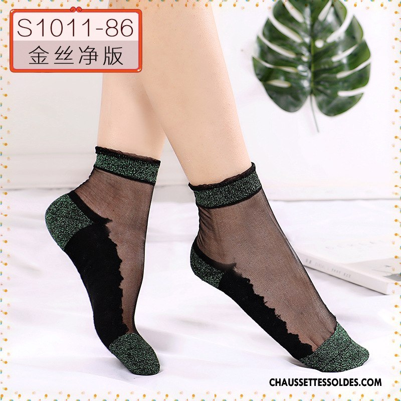 Bas Bas De Soie Femme Milieu Chaussette De Noël Simple Renforcé L'automne Soie De Glace Noir Argent