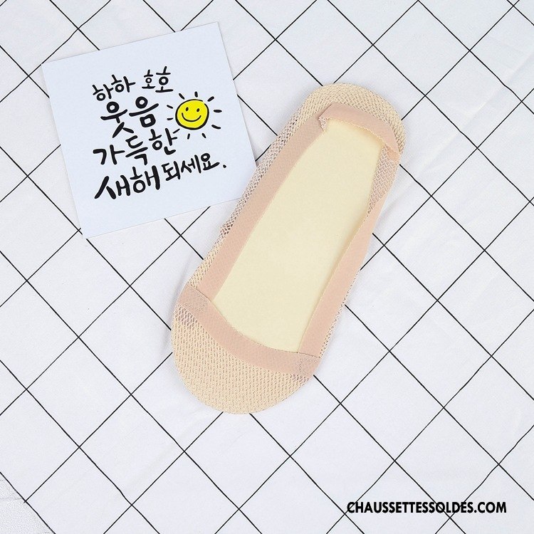 Bas Bas De Soie Femme Net Chaussette Basse Coupée À La Mode Anti-off Pas De Traces Silicone Noir Clair