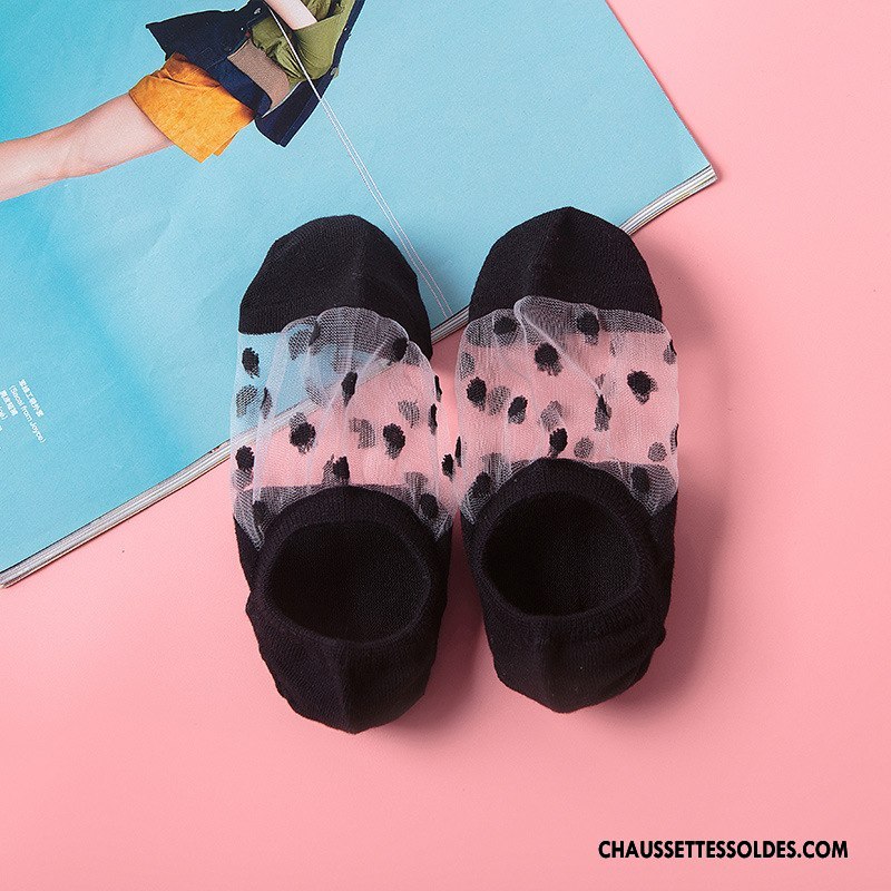 Bas Bas De Soie Femme Nouvelles Arrivées Été Dame Chaussette Basse Coupée Beige Yarn Net Blanc Clair
