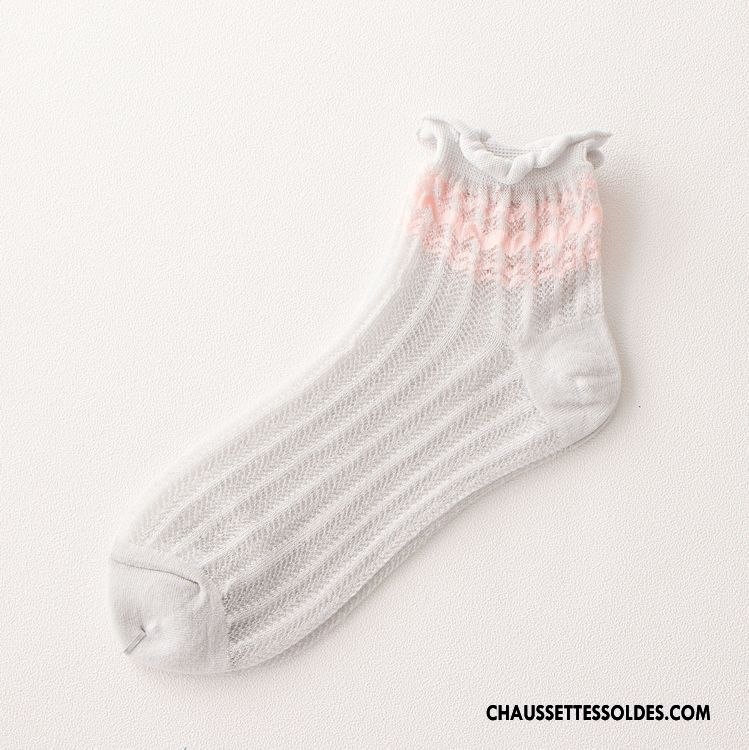 Bas Bas De Soie Femme Ourlet Chaussette Printemps Enceintes Engrener Été Violet Rose