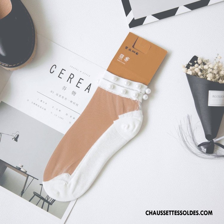 Bas Bas De Soie Femme Perle Dame Chaussette Courte Nouvelles Arrivées Légère Été Vert