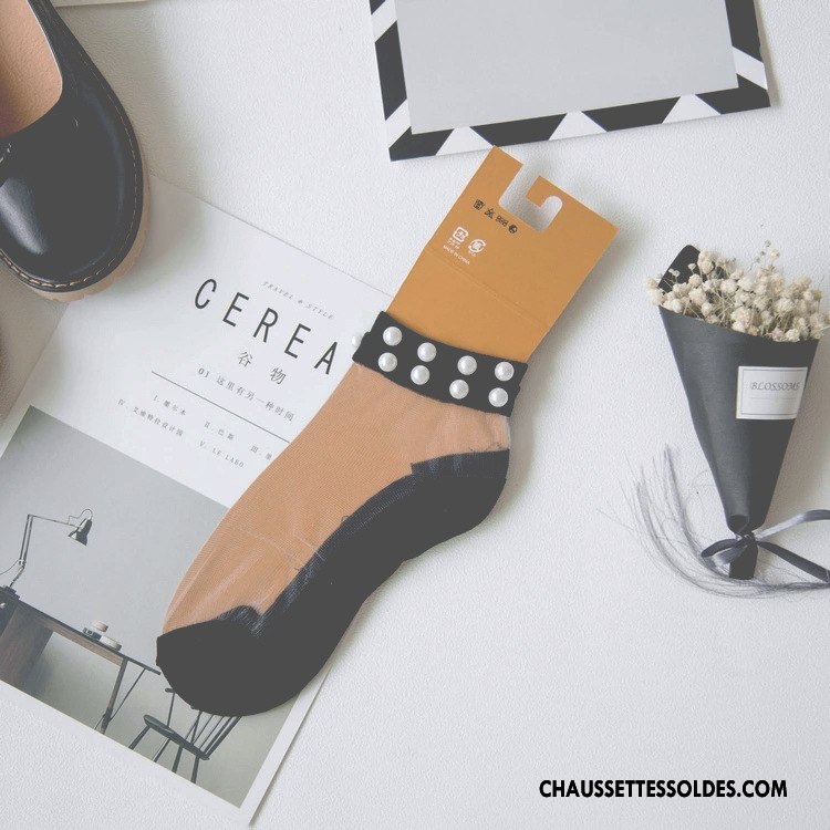 Bas Bas De Soie Femme Perle Dame Chaussette Courte Nouvelles Arrivées Légère Été Vert