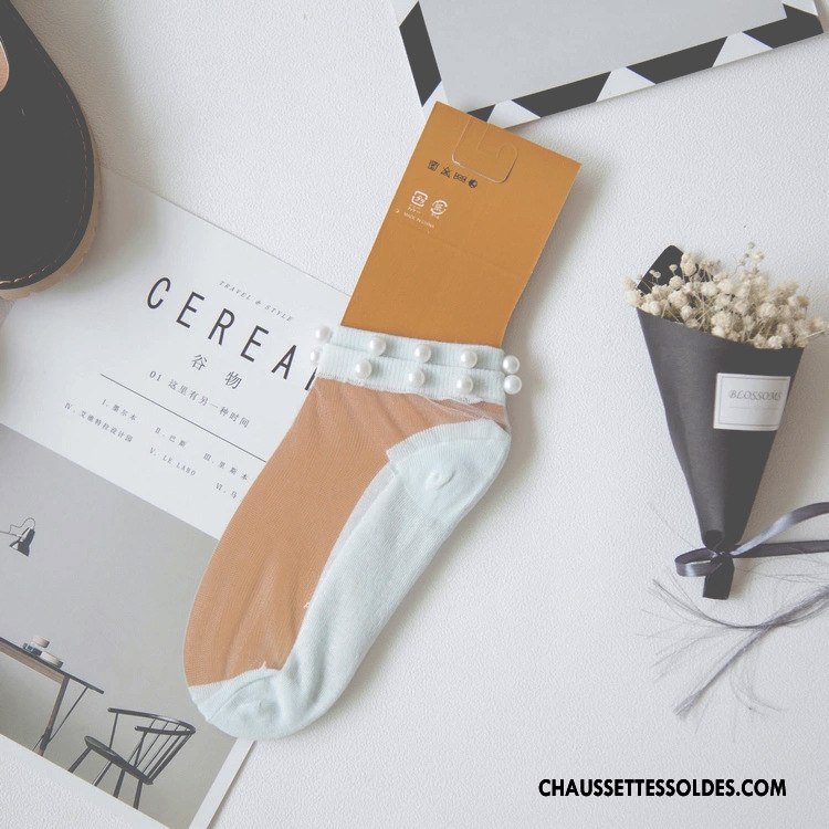 Bas Bas De Soie Femme Perle Dame Chaussette Courte Nouvelles Arrivées Légère Été Vert