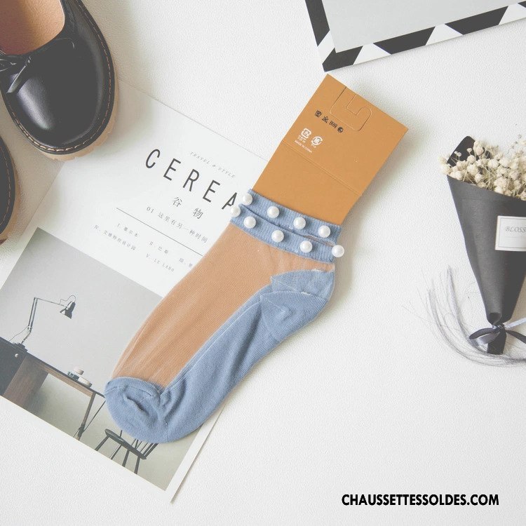 Bas Bas De Soie Femme Perle Dame Chaussette Courte Nouvelles Arrivées Légère Été Vert