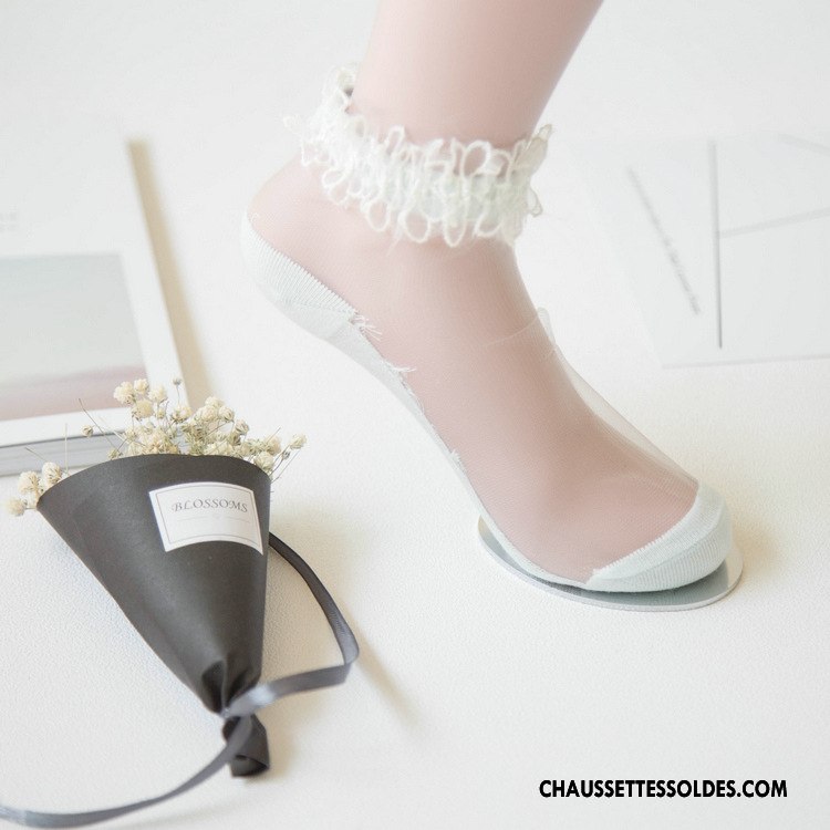 Bas Bas De Soie Femme Princesse Chaussette Été Nouvelles Arrivées Courte Chaussette De Noël Blanc