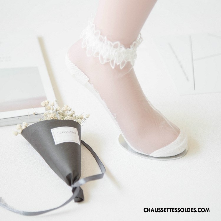 Bas Bas De Soie Femme Princesse Chaussette Été Nouvelles Arrivées Courte Chaussette De Noël Blanc