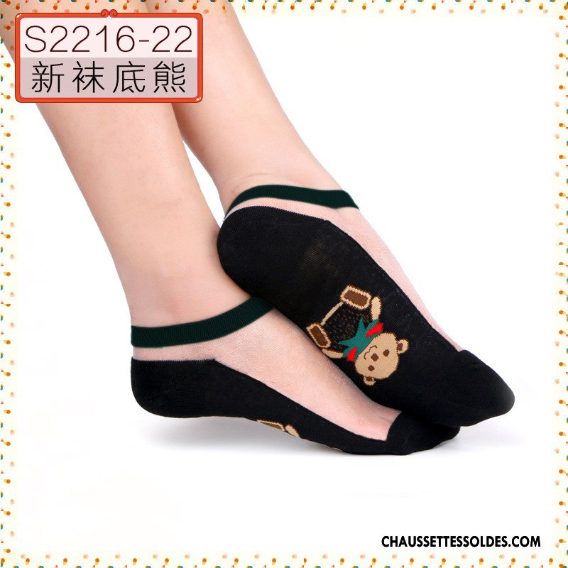 Bas Bas De Soie Femme Printemps Floral Style Chaud Petit Ajouter Du Coton Cristal Noir