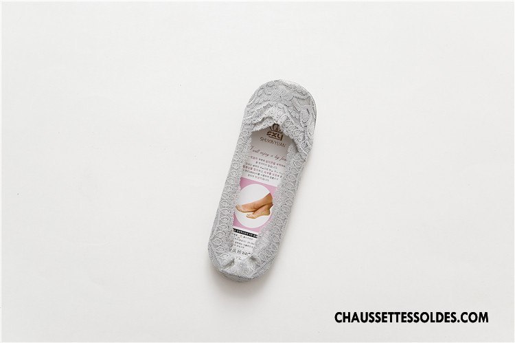 Bas Bas De Soie Femme Printemps Nouvelles Arrivées Invisible Été Dentelle Chaussette Courte Gris