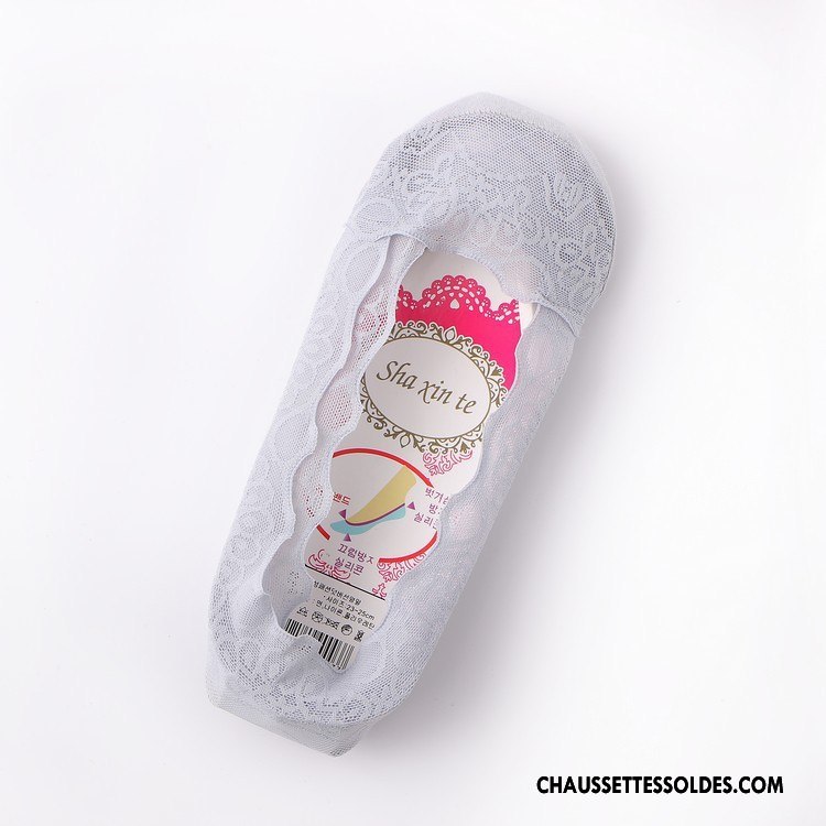Bas Bas De Soie Femme Sexy En Maille Chaussette Dentelle Chaussette Basse Coupée Silicone Blanc