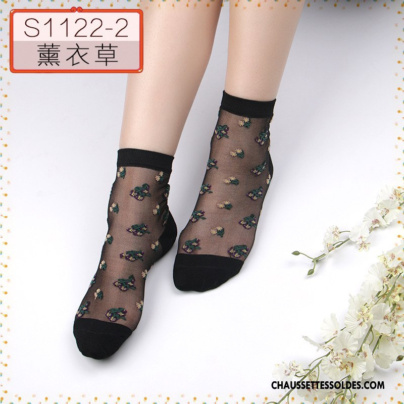 Bas Bas De Soie Femme Sexy Milieu Absorber La Sueur Respirant Chaussette De Noël Ajouter Du Coton Noir