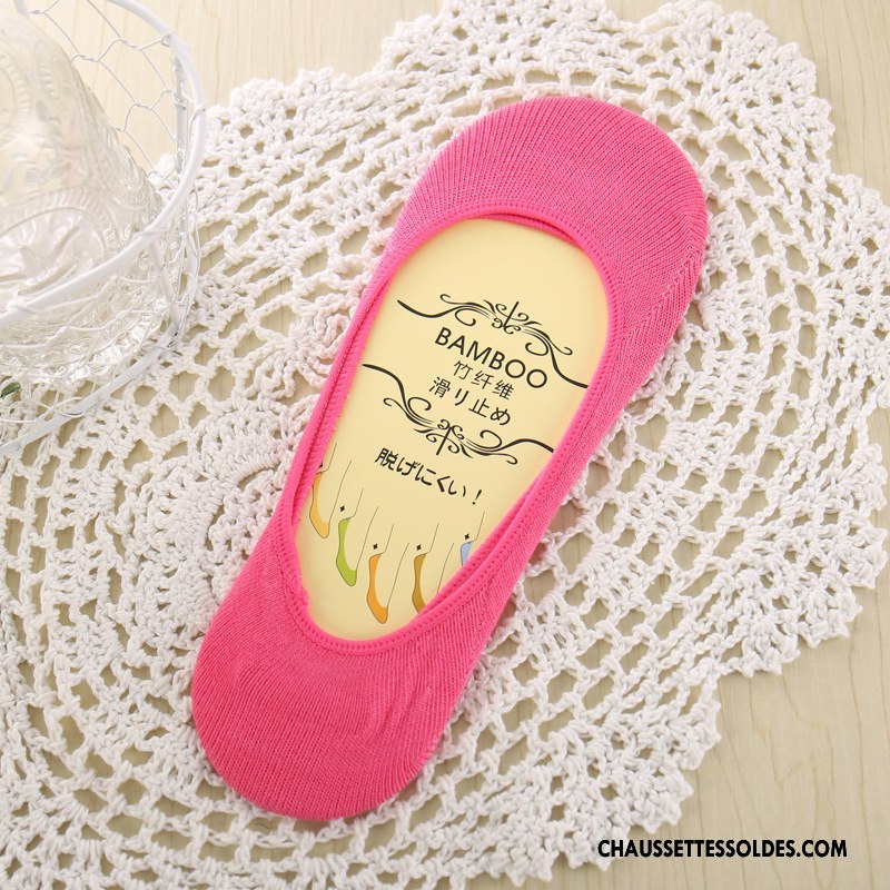 Bas Bas De Soie Femme Silicone Anti-off Chaussette Été Courte Bambou Pure Jaune Clair