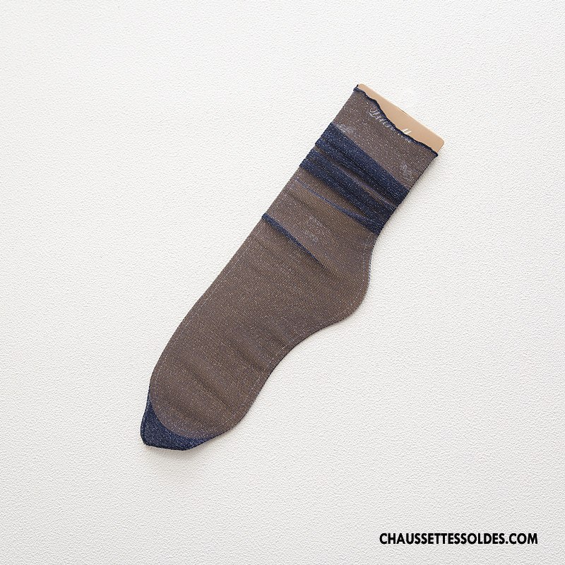 Bas Bas De Soie Femme Tendance Dame Chaussette Été Chaussette De Noël Créatif Jaune Or Argent