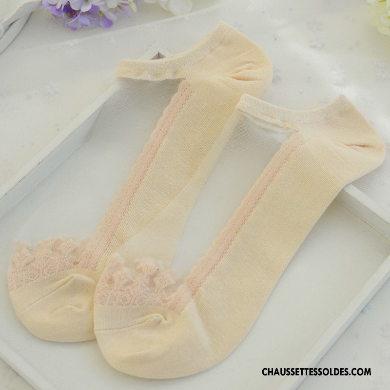 Bas Bas De Soie Femme Tous Les Assortis Cristal Invisible Chaussette Courte Tendance Été Violet