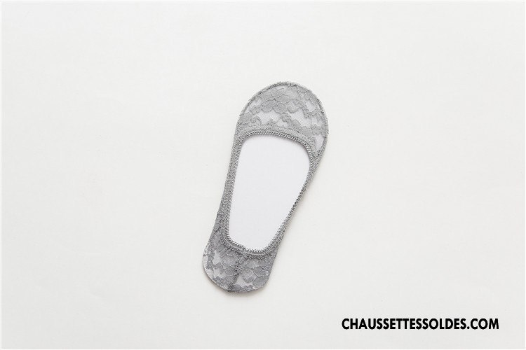 Bas Bas De Soie Femme Tous Les Assortis Printemps Invisible Chaussette Chaussette Courte Dentelle Gris