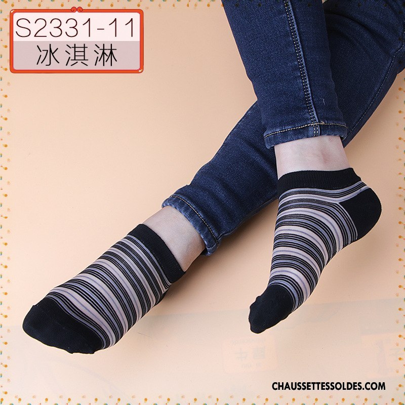 Bas Bas De Soie Femme Vent D'université Chaussette Courte Absorber La Sueur Dame Antidérapant Cristal Bleu