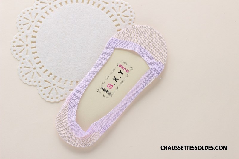 Bas Bas De Soie Femme Été Anti-off Chaussette Basse Coupée Engrener Pas De Traces Invisible Bleu Clair