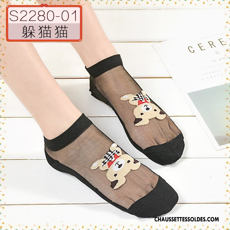 Bas Bas De Soie Femme Été Chaussette Dame Courte Chaussette Basse Coupée Cristal Gris Clair