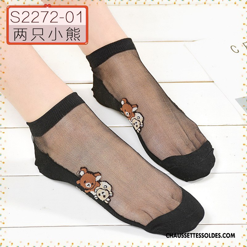 Bas Bas De Soie Femme Été Chaussette Dame Courte Chaussette Basse Coupée Cristal Gris Clair