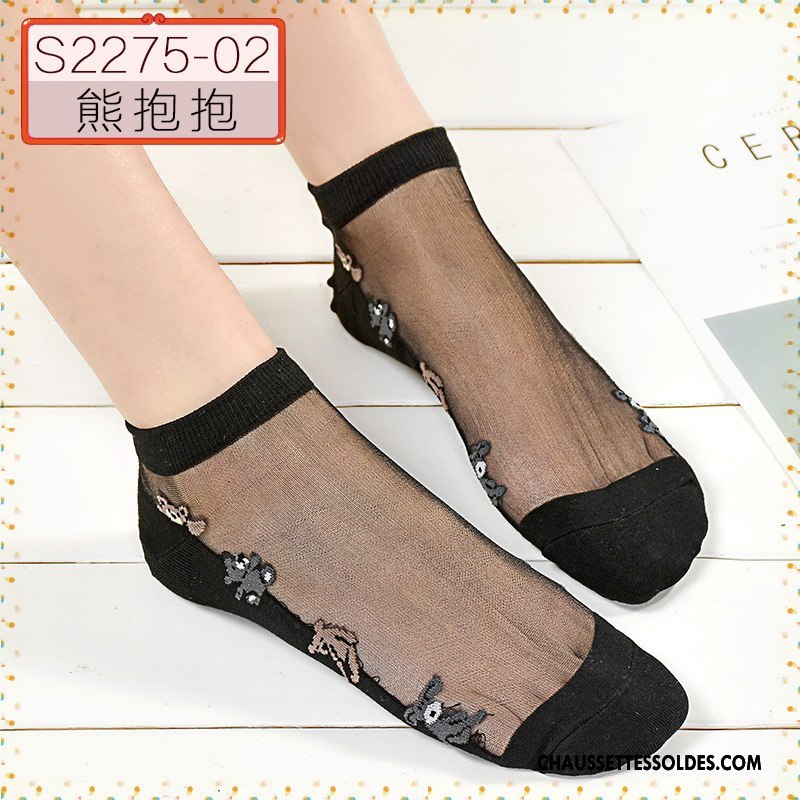 Bas Bas De Soie Femme Été Chaussette Dame Courte Chaussette Basse Coupée Cristal Gris Clair