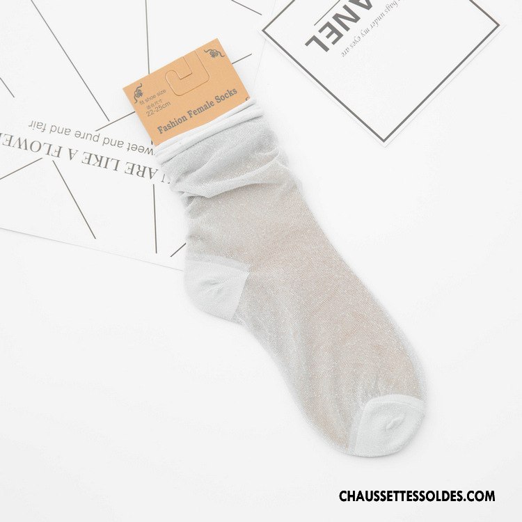 Bas Bas De Soie Femme Été Chaussette Nouvelles Arrivées Gros Chaussette Courte Printemps Rose Or Argent