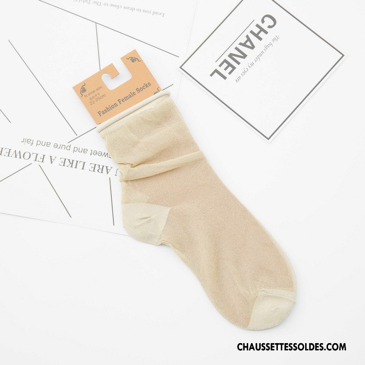 Bas Bas De Soie Femme Été Chaussette Nouvelles Arrivées Gros Chaussette Courte Printemps Rose Or Argent
