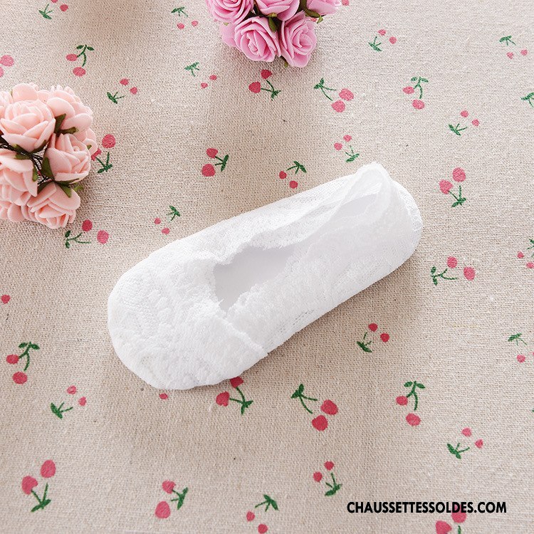 Bas Bas De Soie Fille Chaussette Basse Coupée Enfant Été Dentelle Milieu Invisible Rose