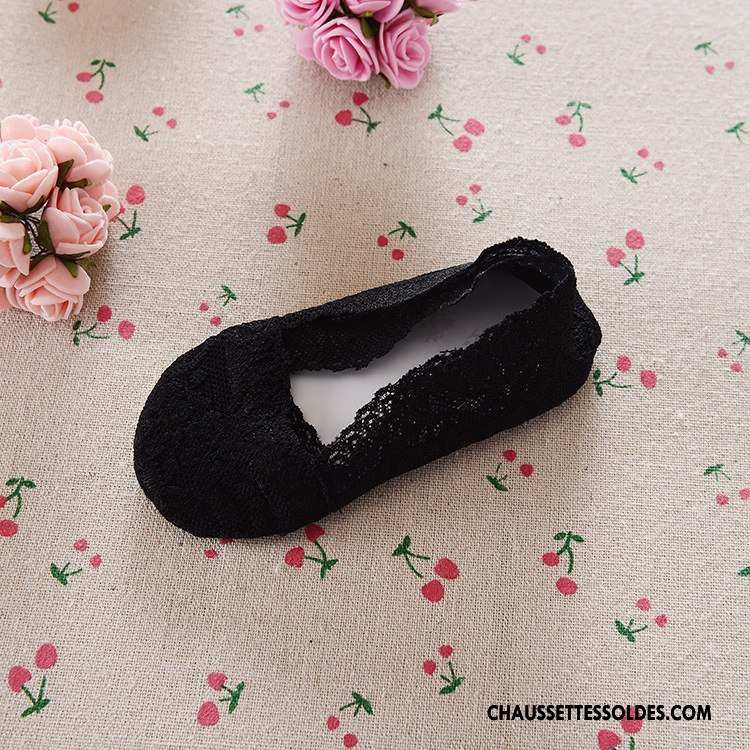 Bas Bas De Soie Fille Chaussette Basse Coupée Enfant Été Dentelle Milieu Invisible Rose