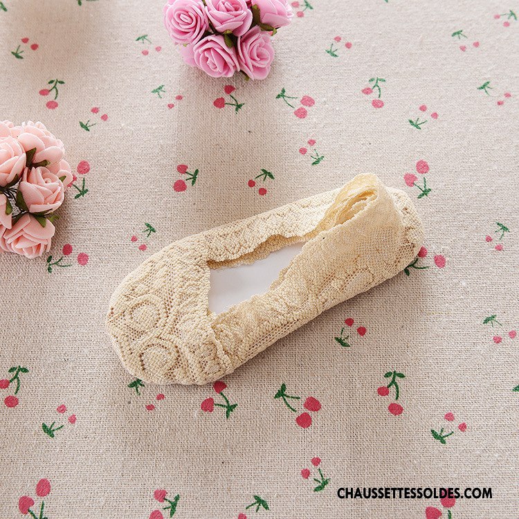 Bas Bas De Soie Fille Chaussette Basse Coupée Enfant Été Dentelle Milieu Invisible Rose