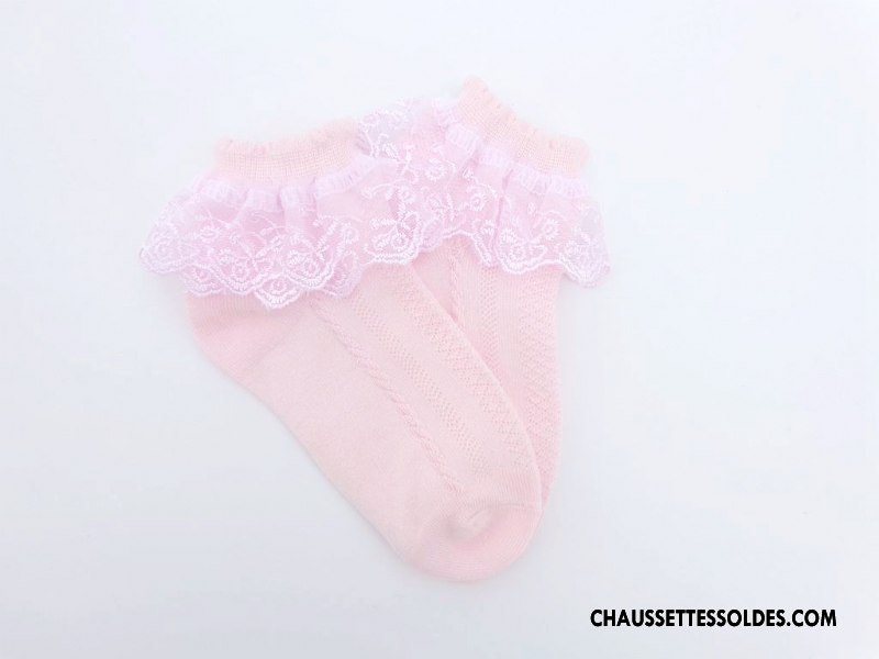 Bas Bas De Soie Fille Chaussette Coton Bio Dentelle Femme Princesse Nouvelles Arrivées Rose