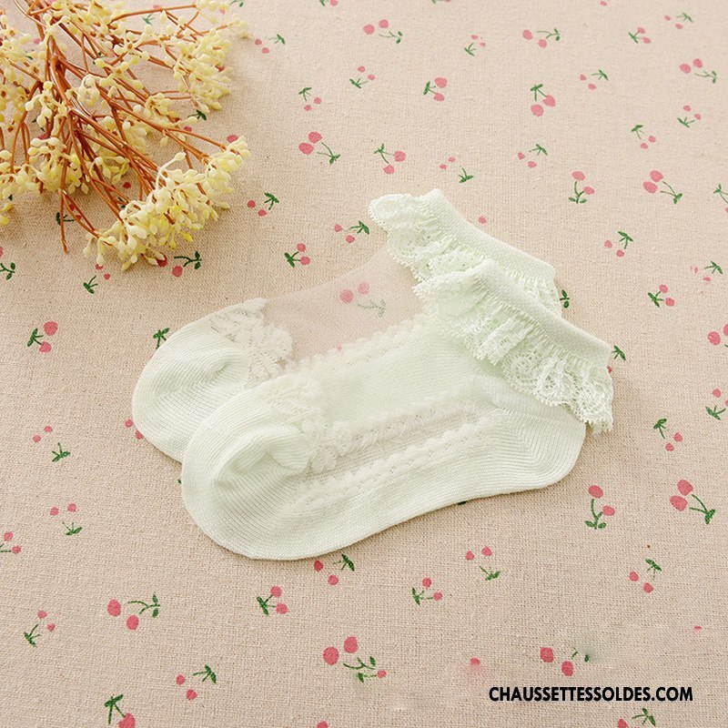 Bas Bas De Soie Fille Chaussette Courte Cristal Enfant Doux Dentelle Chaussette De Noël Jaune