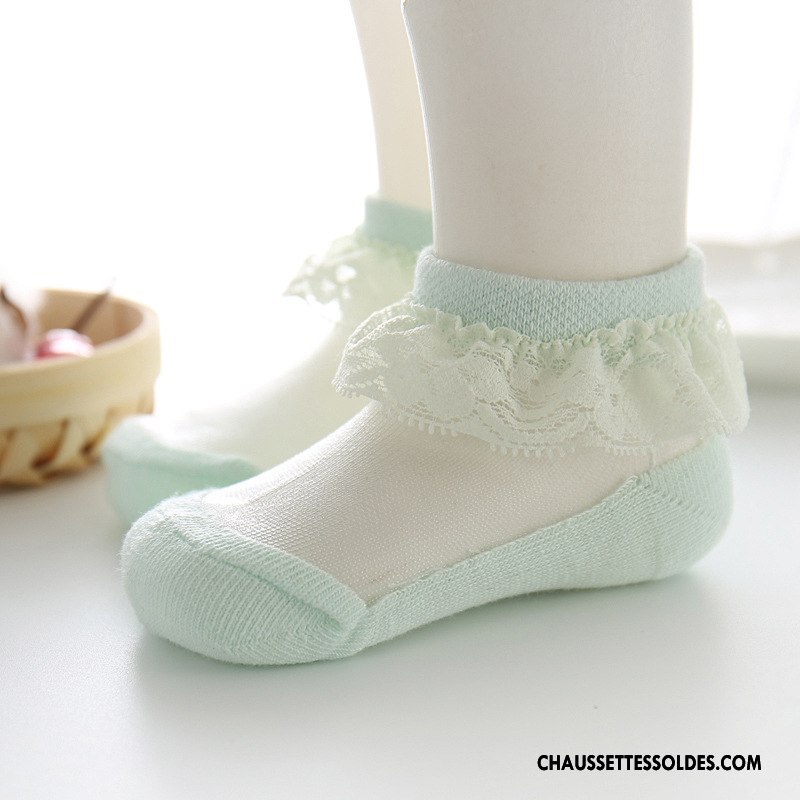 Bas Bas De Soie Fille Chaussette De Noël Chaussette Courte Chaussettes En Coton Été Enfant Bébé Vert