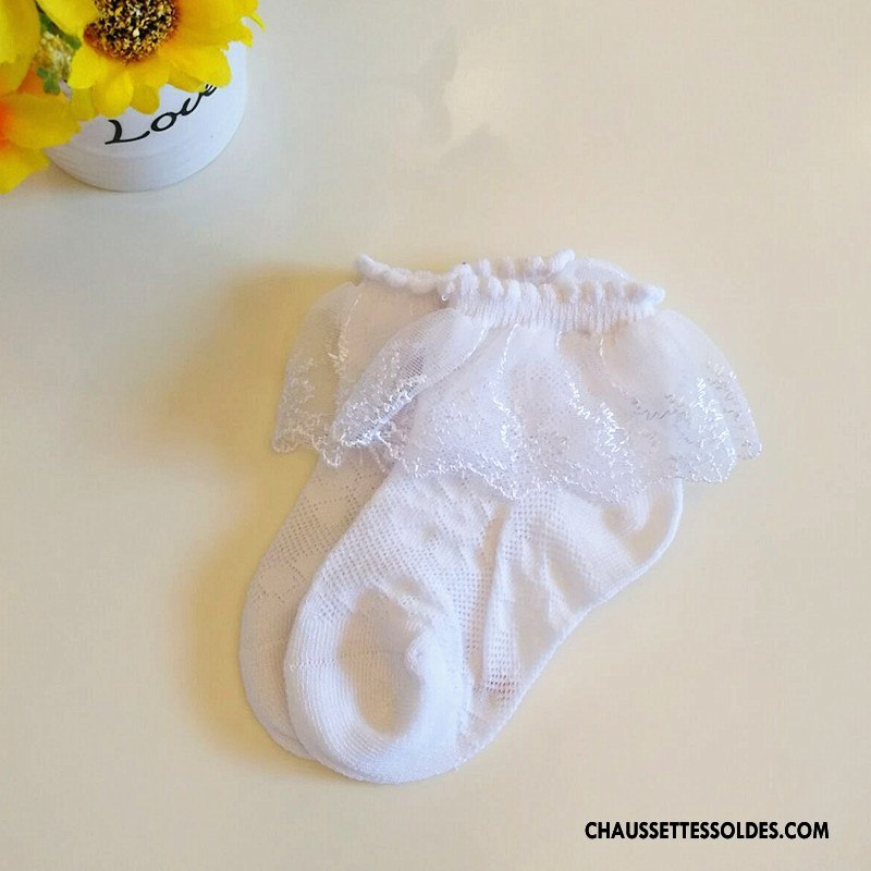 Bas Bas De Soie Fille Chaussette Dentelle Enfant Printemps Princesse Bébé Jaune