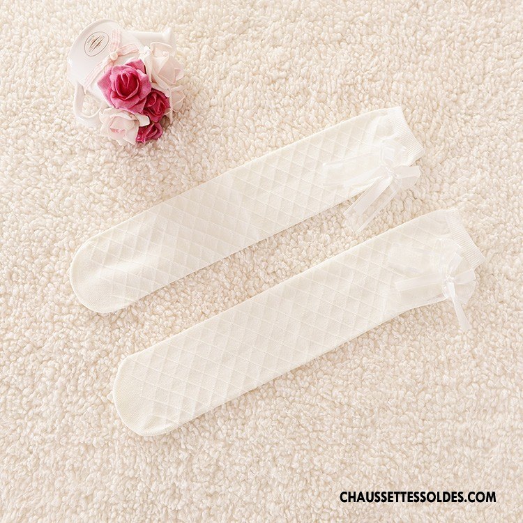 Bas Bas De Soie Fille Chaussettes En Coton Princesse Printemps Papillon Milieu Enfant Rose