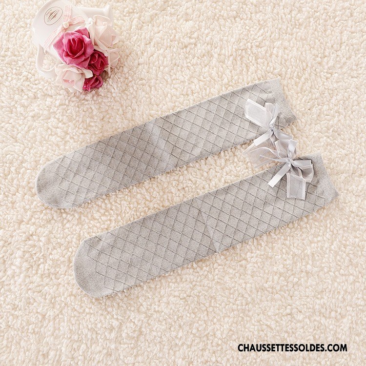 Bas Bas De Soie Fille Chaussettes En Coton Princesse Printemps Papillon Milieu Enfant Rose